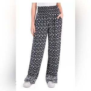 Kingston Black and White Floral Pants Wide Leg Size L